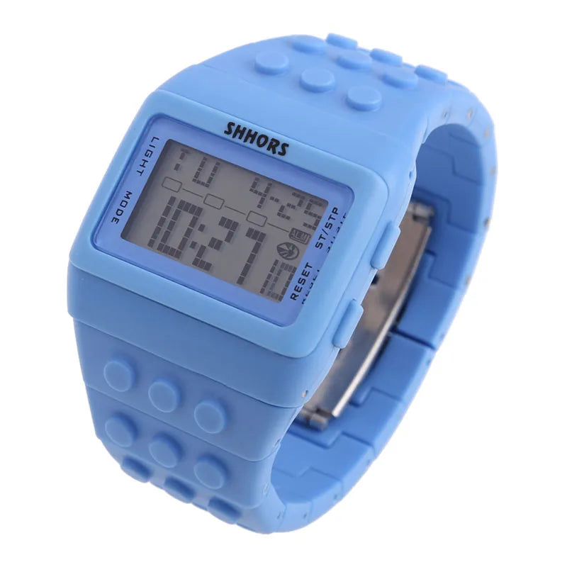 Digital LED Watches Unisex Colorful Constructor Watch Blocks Splice Sports Wristwatch For Children Xmas New Year Gifts