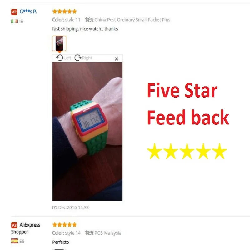 Digital LED Watches Unisex Colorful Constructor Watch Blocks Splice Sports Wristwatch For Children Xmas New Year Gifts