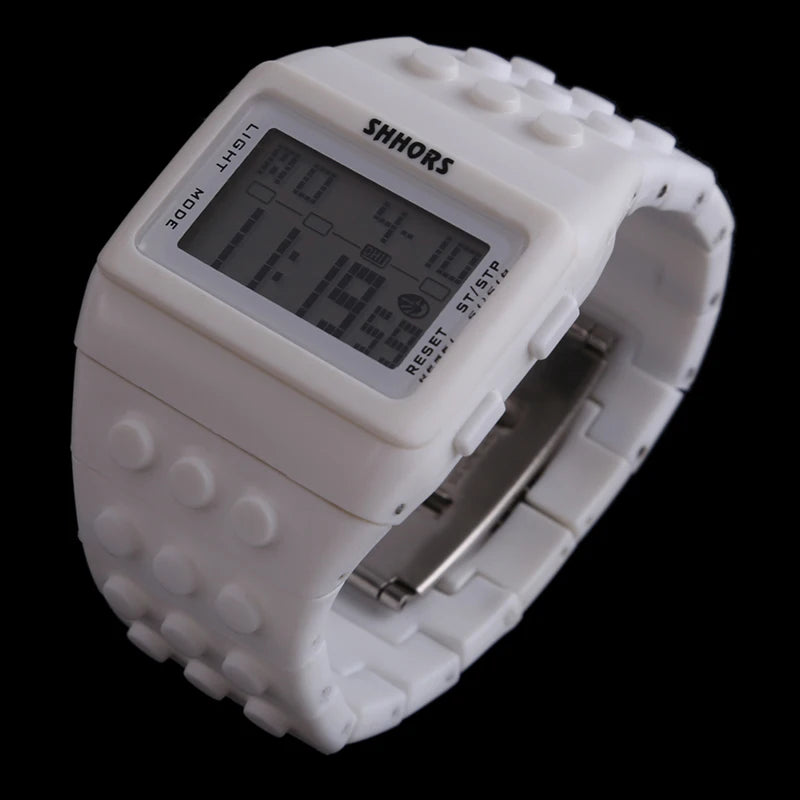 Digital LED Watches Unisex Colorful Constructor Watch Blocks Splice Sports Wristwatch For Children Xmas New Year Gifts