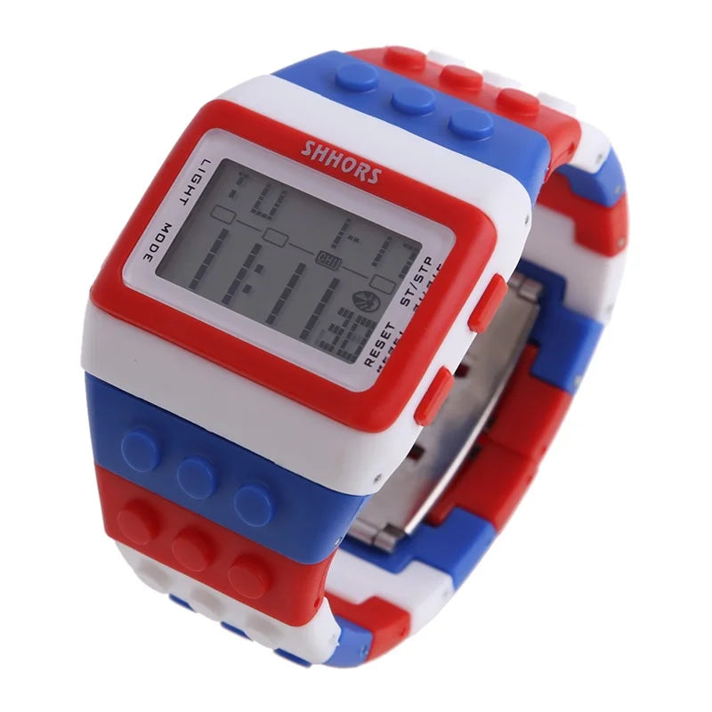 Digital LED Watches Unisex Colorful Constructor Watch Blocks Splice Sports Wristwatch For Children Xmas New Year Gifts