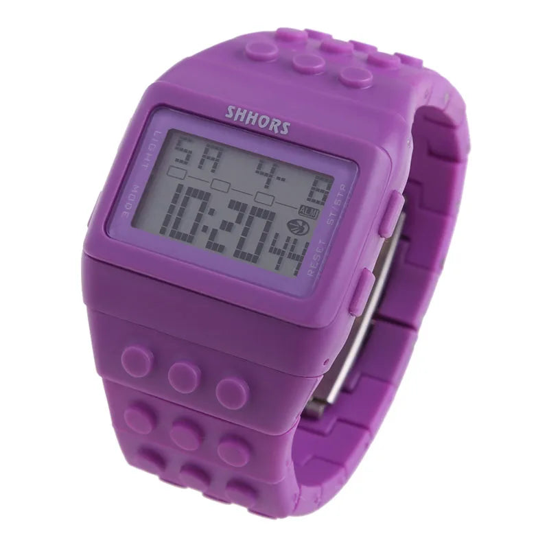 Digital LED Watches Unisex Colorful Constructor Watch Blocks Splice Sports Wristwatch For Children Xmas New Year Gifts