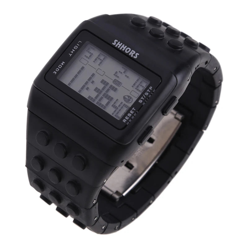 Digital LED Watches Unisex Colorful Constructor Watch Blocks Splice Sports Wristwatch For Children Xmas New Year Gifts