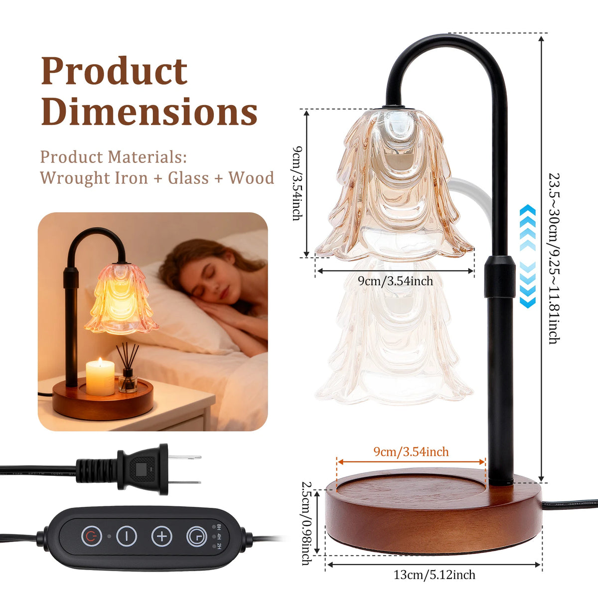 Flower Candle Warmer Lamp with Timer