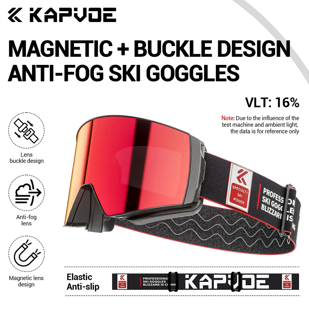 Photochromic Magnetic Ski Goggles – Anti-Fog UV400 Snow Goggles for Skiing & Snowboarding