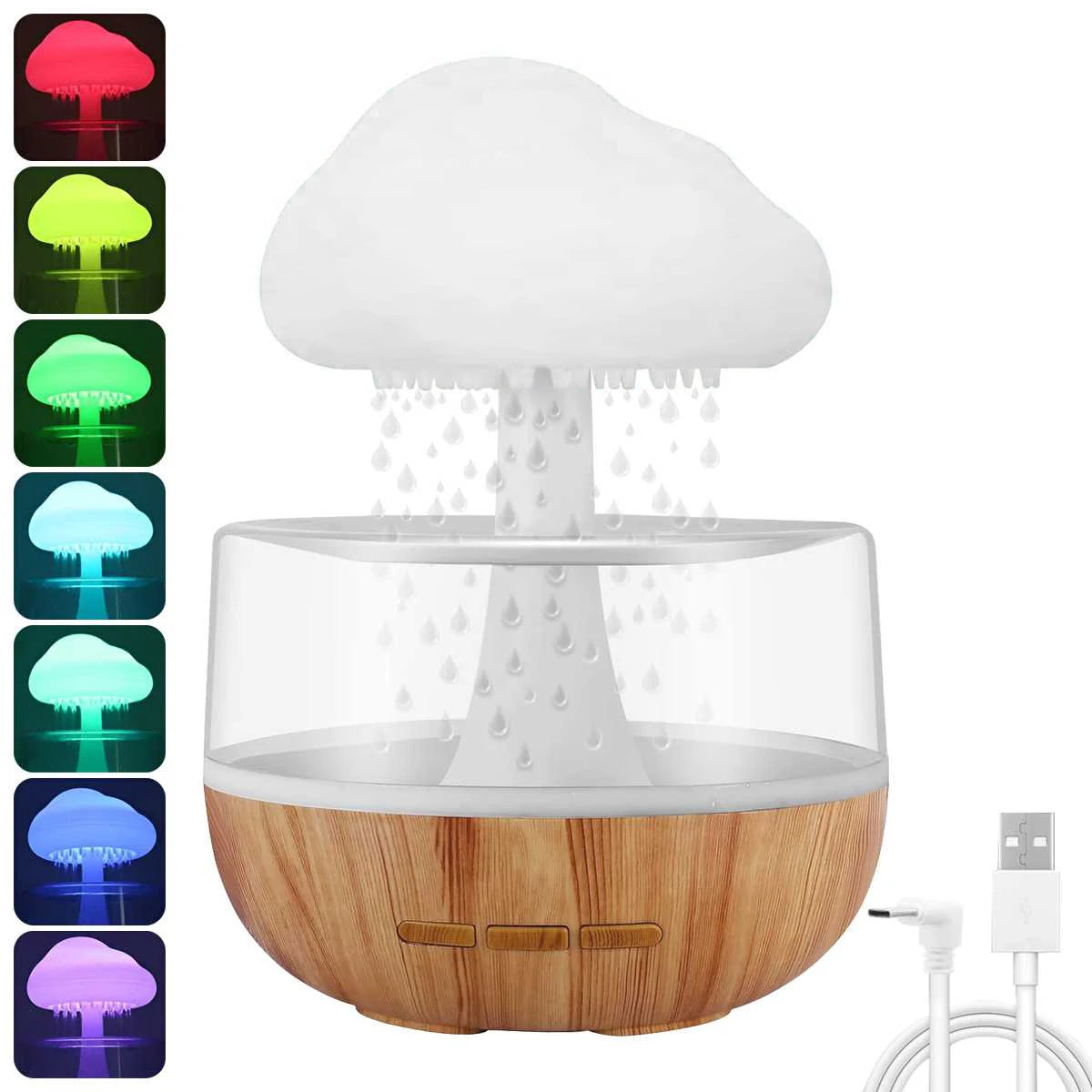 Rain Cloud Humidifier with Colorful Night Light