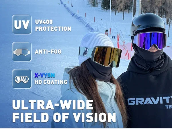 Photochromic Magnetic Ski Goggles – Anti-Fog UV400 Snow Goggles for Skiing & Snowboarding