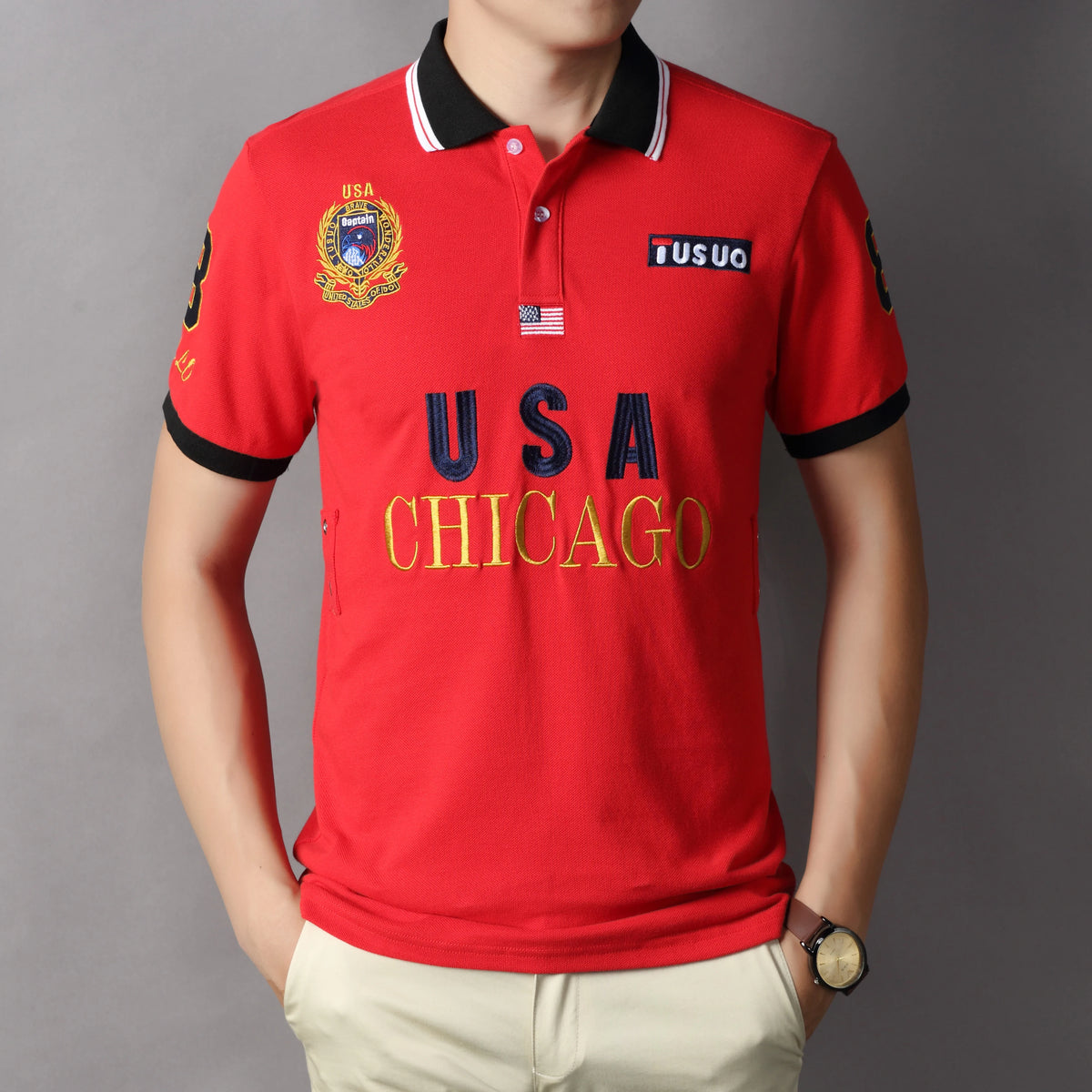 Men's Luxury Embroidered Pique Polo
