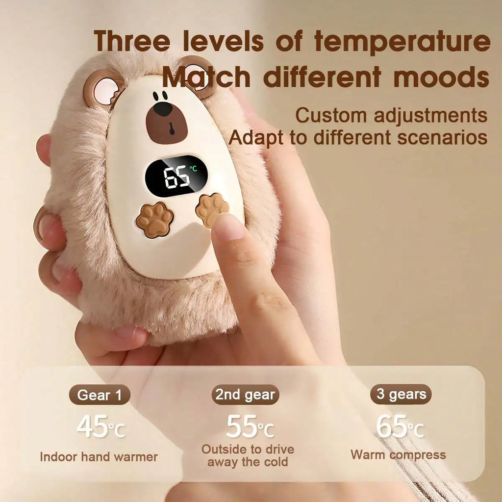 Rechargeable Hand Warmers – Soft Plush Portable Electric Pocket Heater with 3 Heat Settings