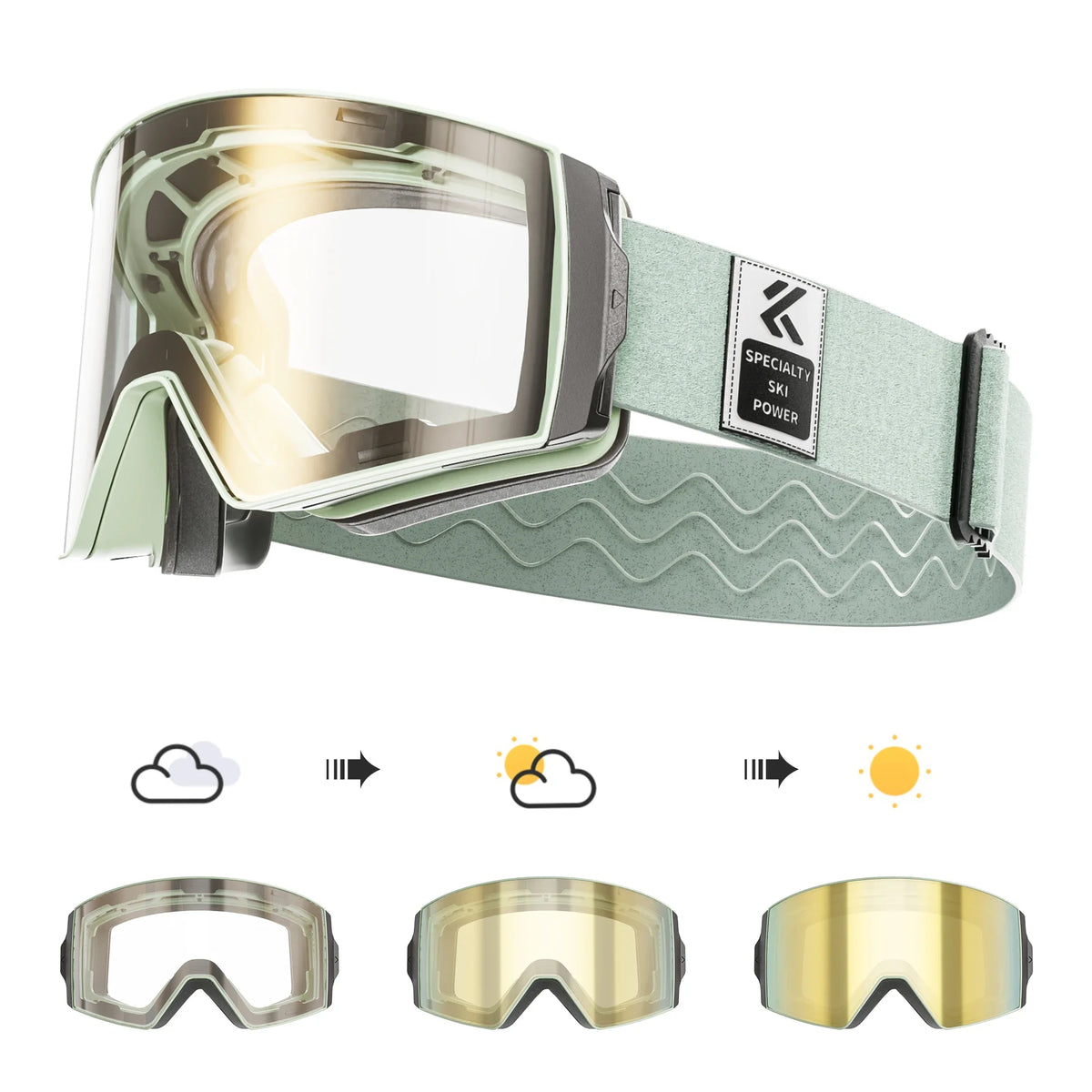 Photochromic Magnetic Ski Goggles – Anti-Fog UV400 Snow Goggles for Skiing & Snowboarding
