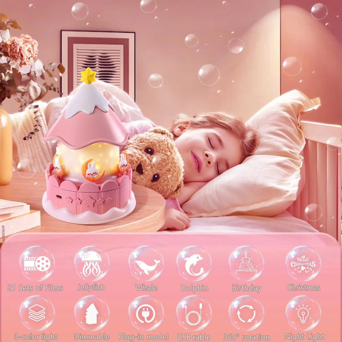 Star Galaxy Projector with 21 Scenes & 360° Rotation