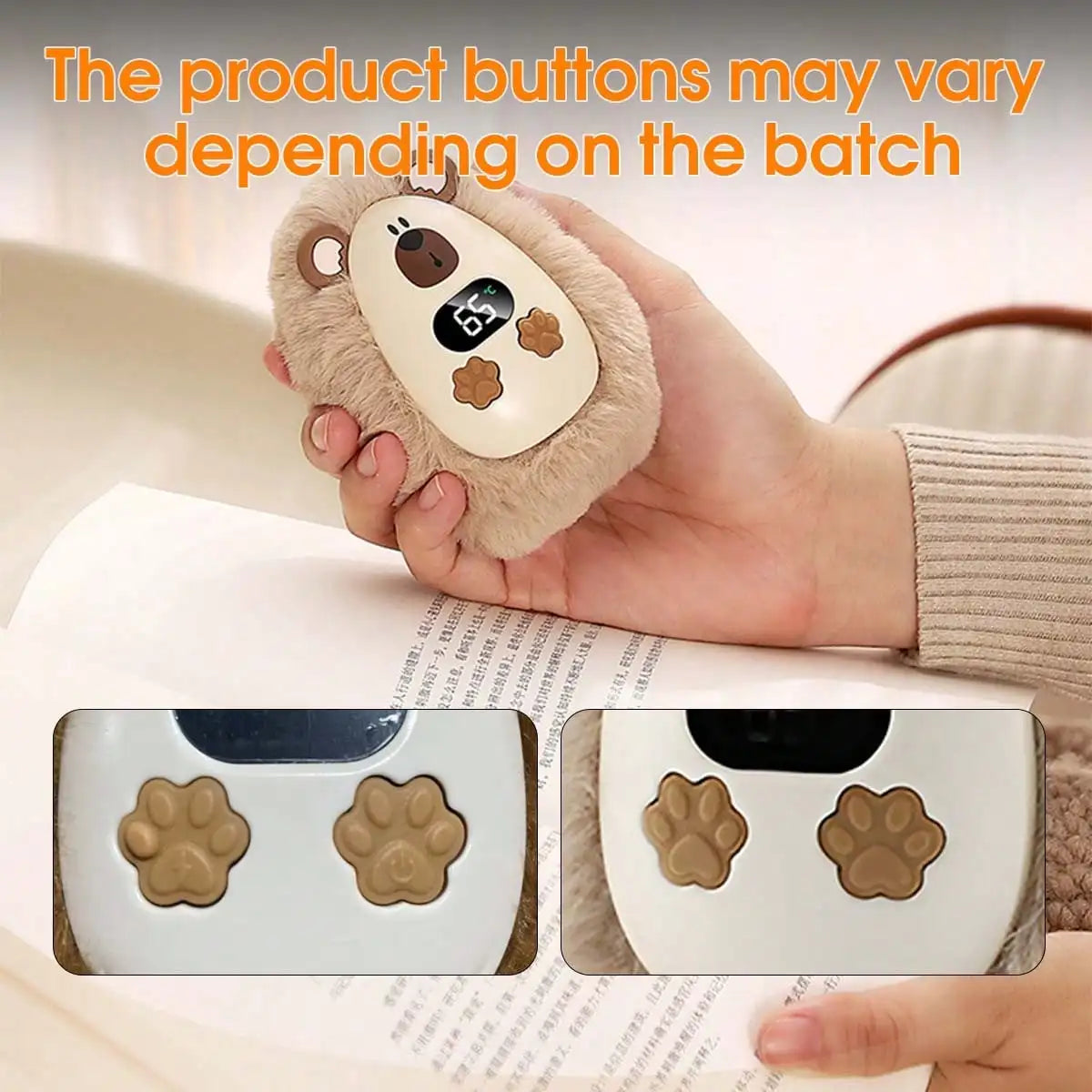 Rechargeable Hand Warmers – Soft Plush Portable Electric Pocket Heater with 3 Heat Settings