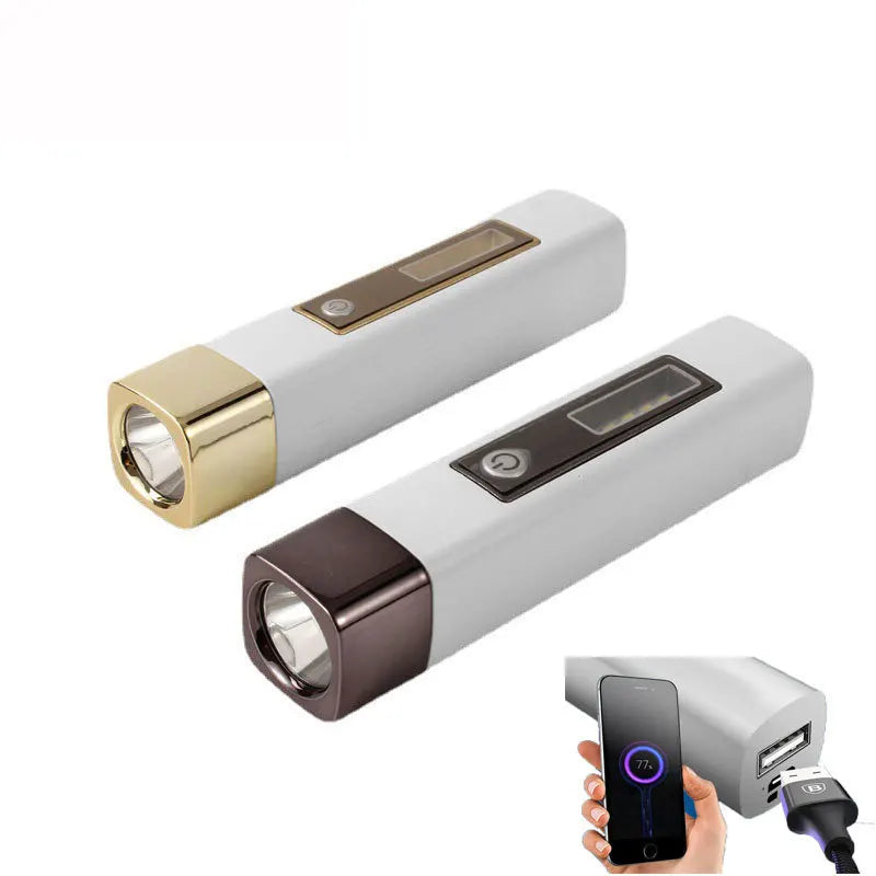 Mini LED Flashlight with COB Side Light & Power Bank