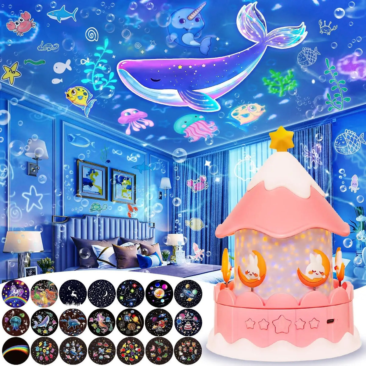 Star Galaxy Projector with 21 Scenes & 360° Rotation
