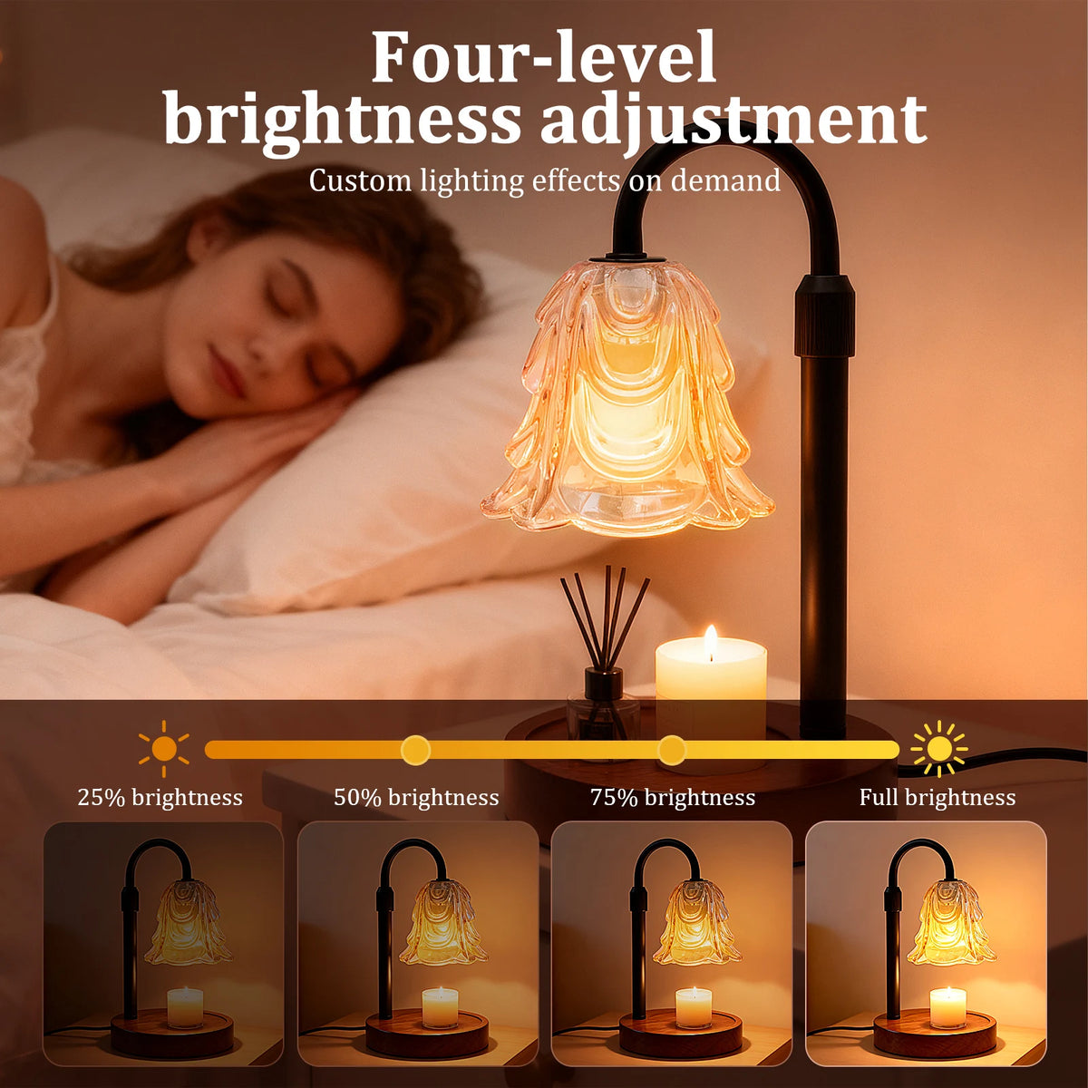 Flower Candle Warmer Lamp with Timer