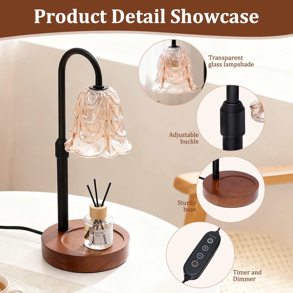 Flower Candle Warmer Lamp with Timer